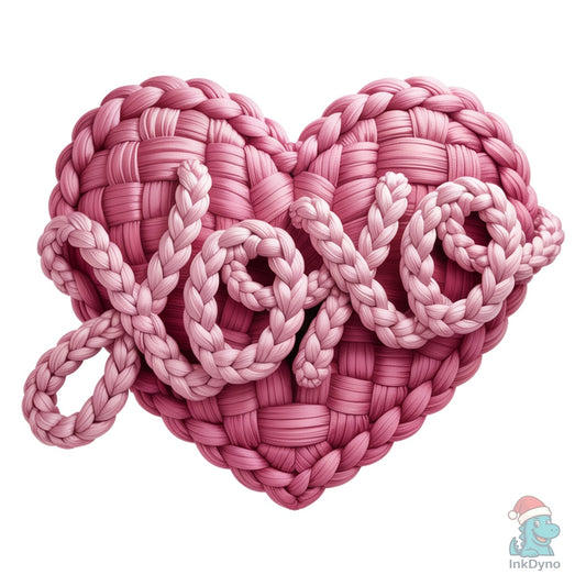 Faux Yarn XOXO Heart - DTF Transfer