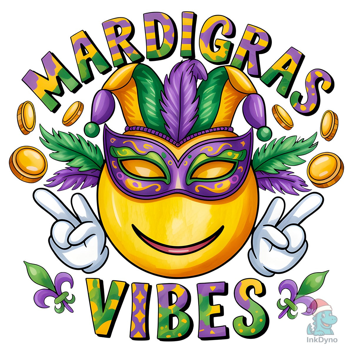 Mardi Gras Vibes Smiley Face