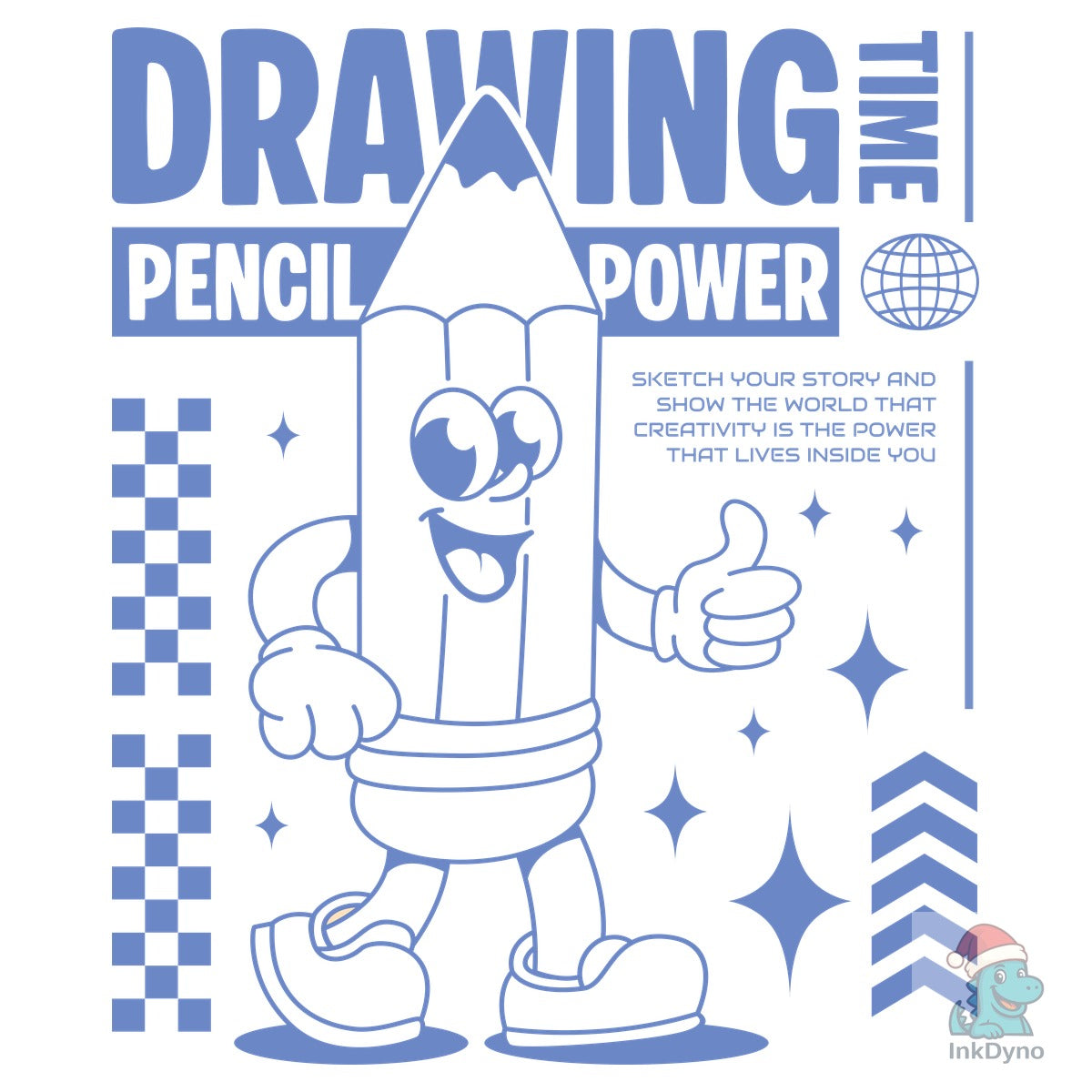 Retro Cartoon Pencil Mascot Illustration
