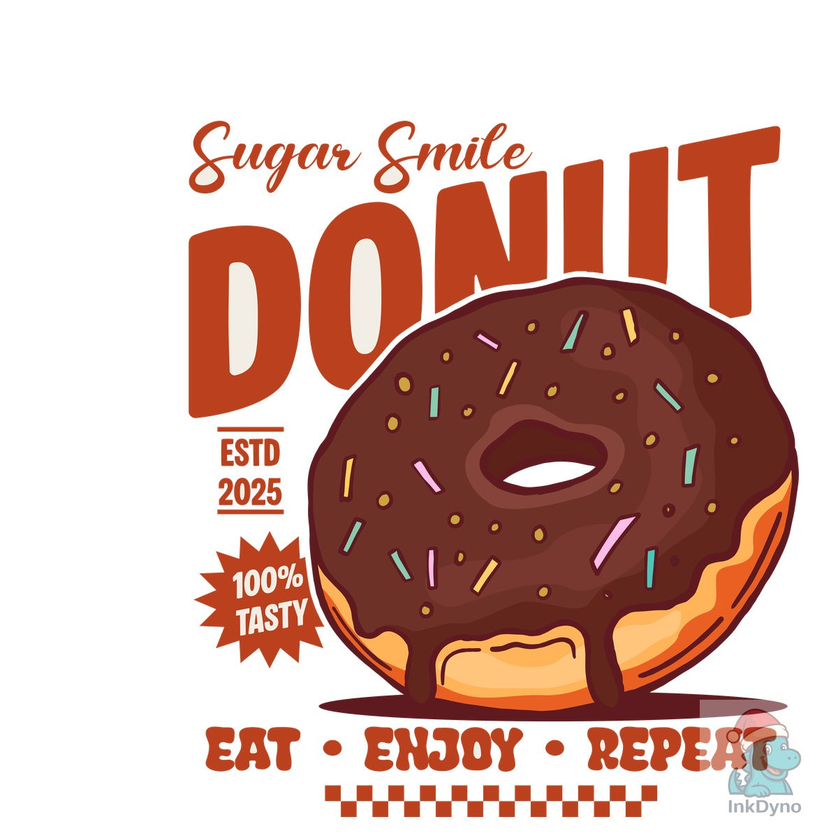 Retro Donut Illustration Print Design