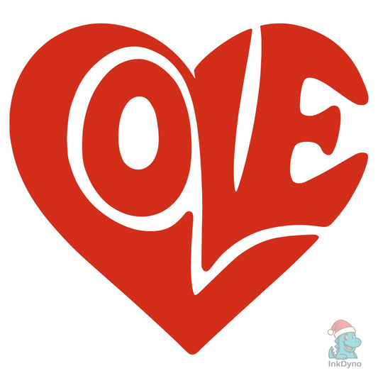 Bold Retro Heart Love Typography - DTF Transfer