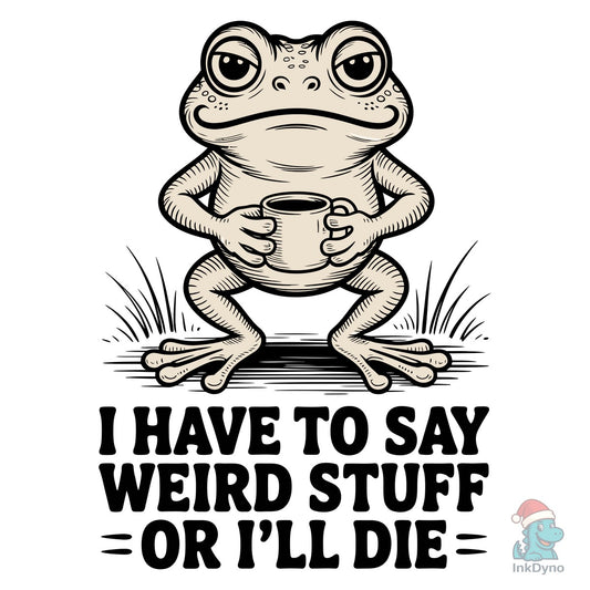 Frog Drinking Coffee Funny T-shirt - DTF Transfer