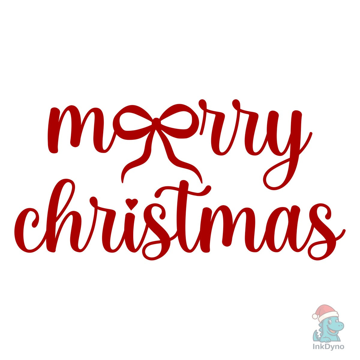 Merry Christmas with Bows in 4 Colors