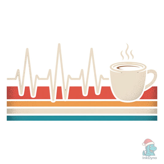 Vintage Coffee Heartbeat Retro - DTF Transfer
