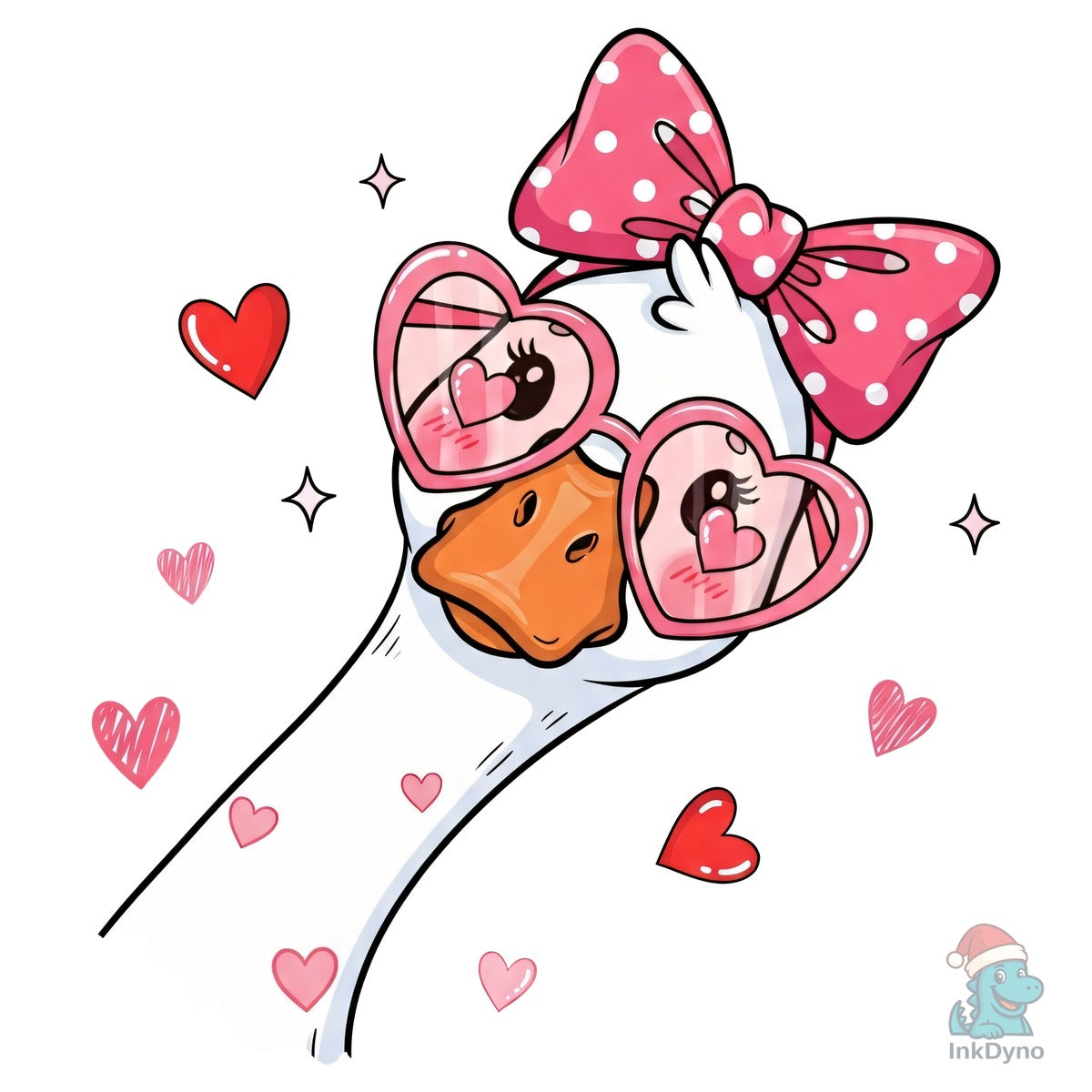 Funny Goose with Heart Sunglasses