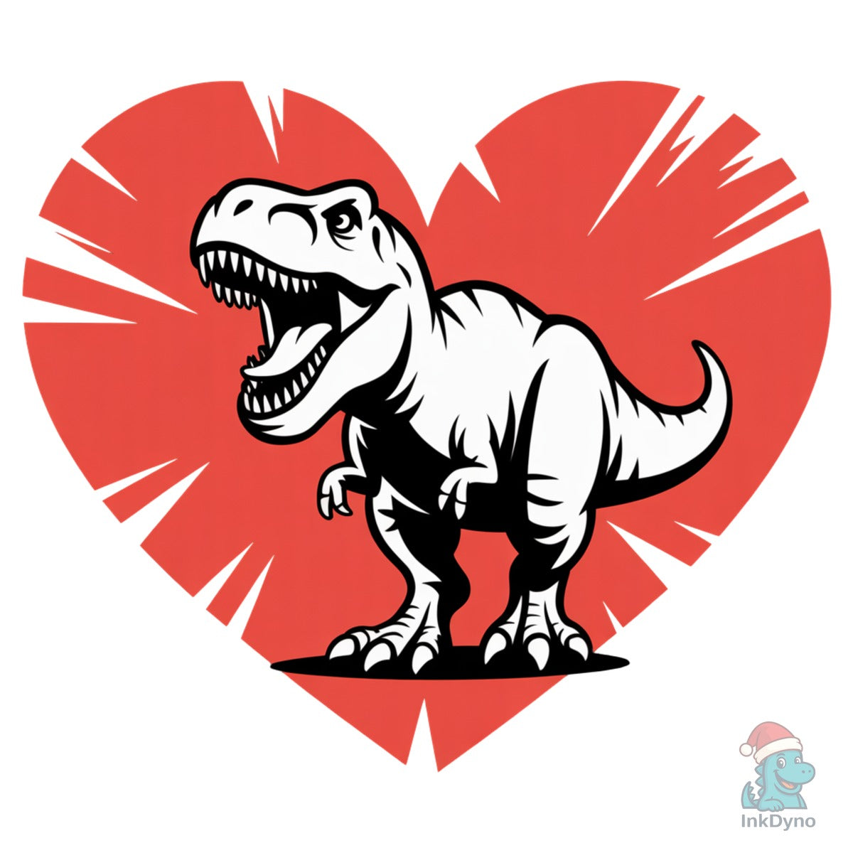 T-Rex Dinosaur Heart Valentine