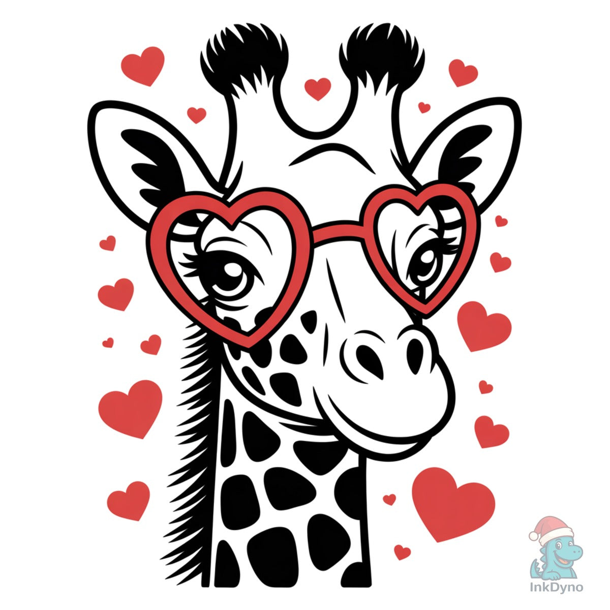 Cute Giraffe Heart Glasses