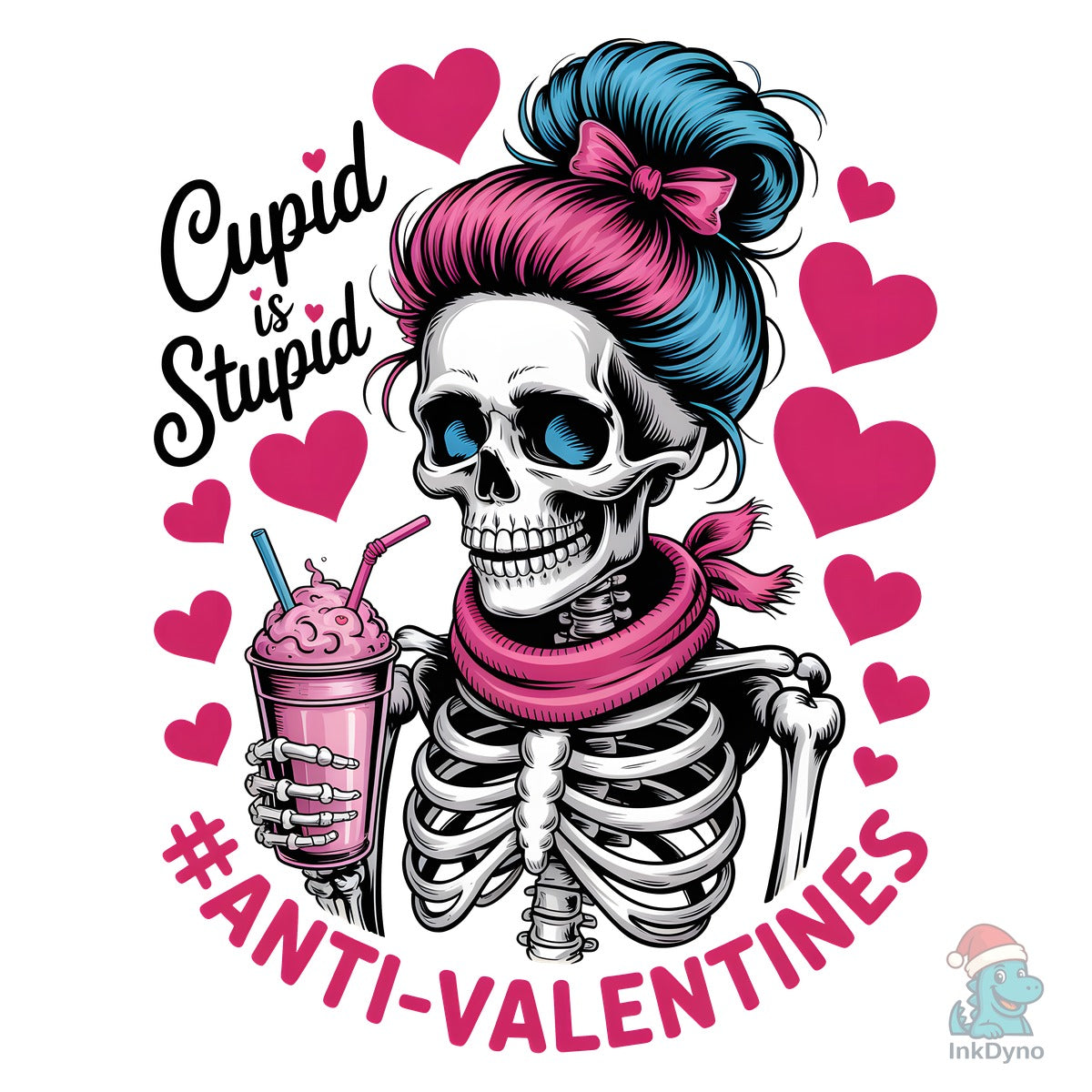Funny Anti-Valentine Skeleton Design