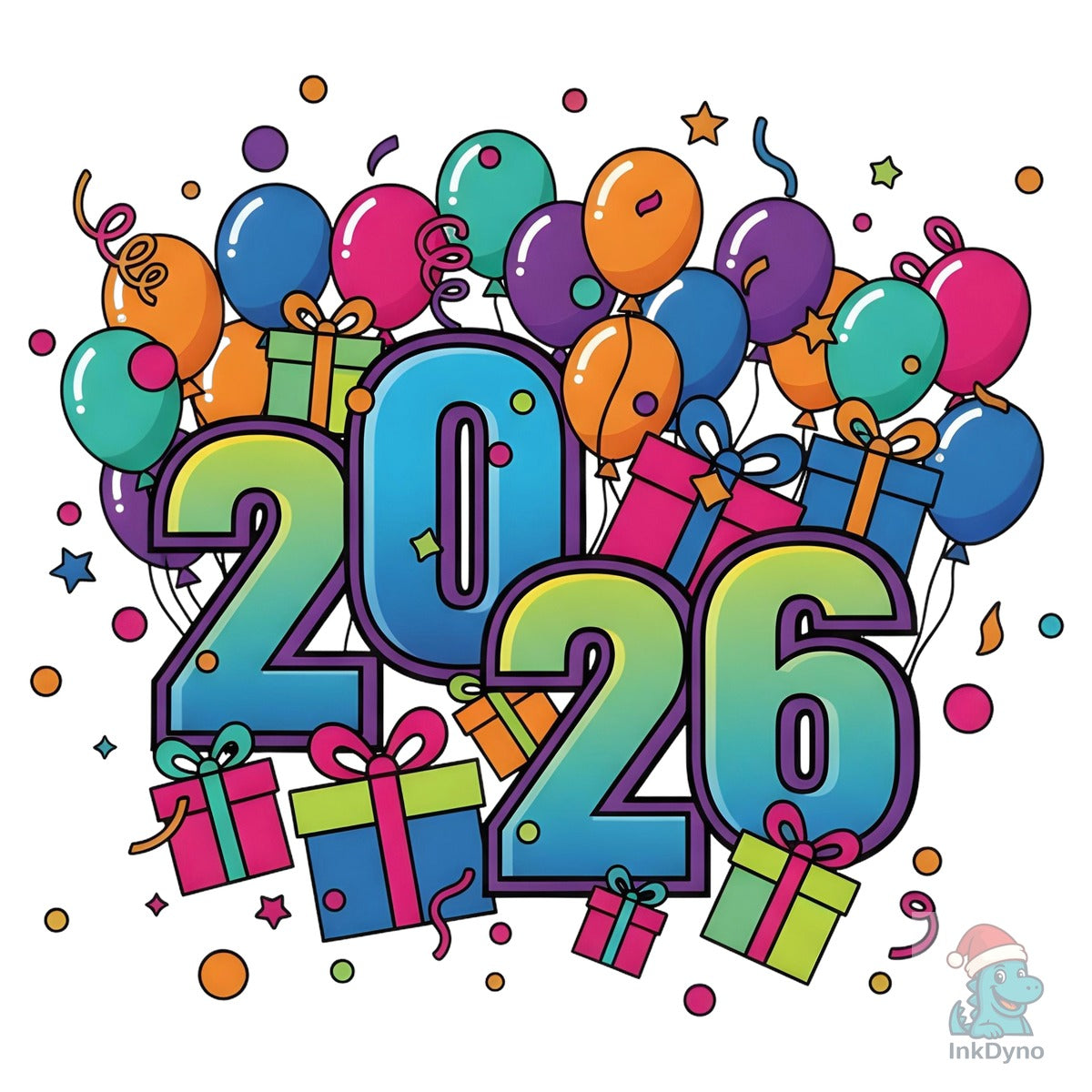 Happy New Year 2026 Balloons Gifts