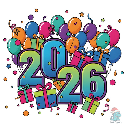 Happy New Year 2026 Balloons Gifts - DTF Transfer