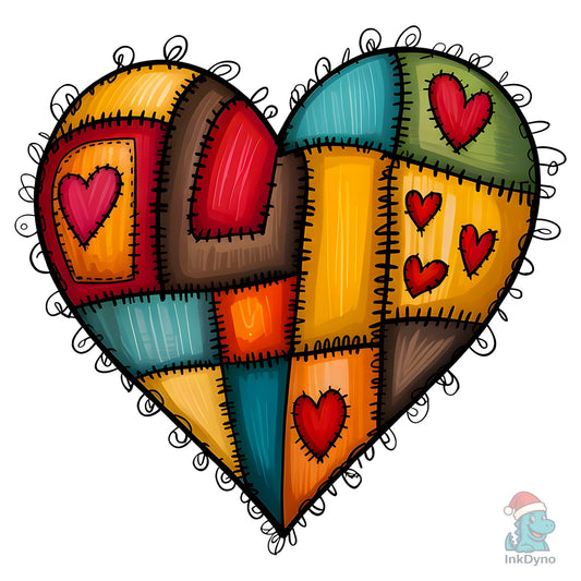Patchwork Heart Valentine - DTF Transfer