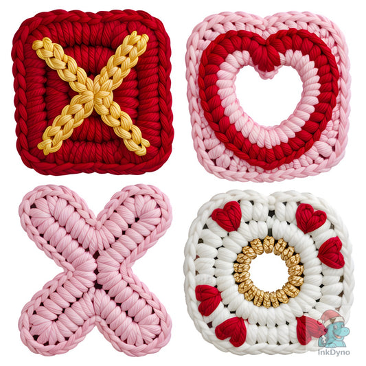 Faux Yarn Valentine Day XoXo - DTF Transfer