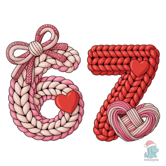 Knitted Rope Bow Valentine 67 Meme - DTF Transfer