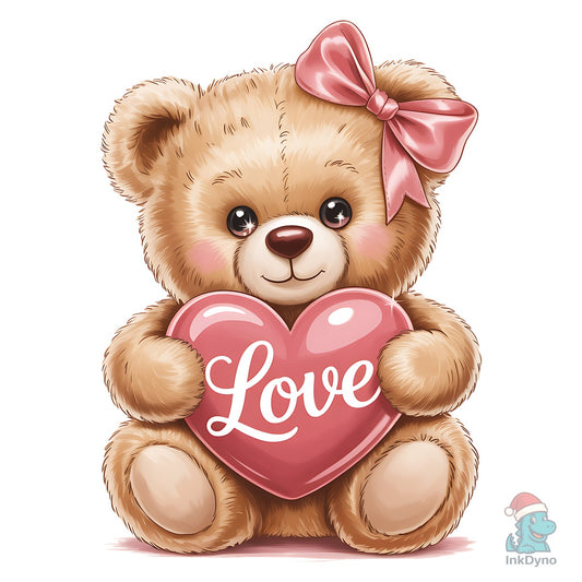 Preppy Valentine Teddy Bear - DTF Transfer