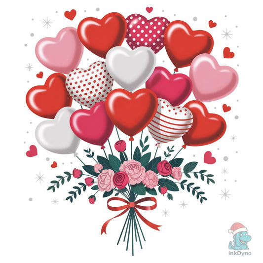 Heart Balloon Bouquet - DTF Transfer