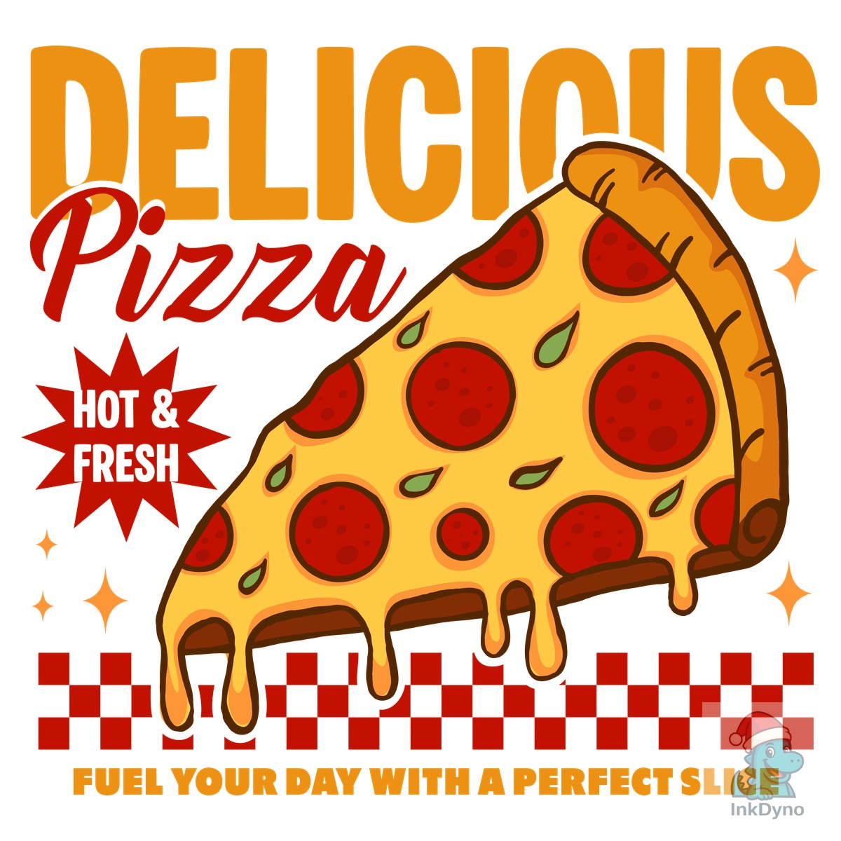 Retro Cartoon Pizza Urban T Shirt Design