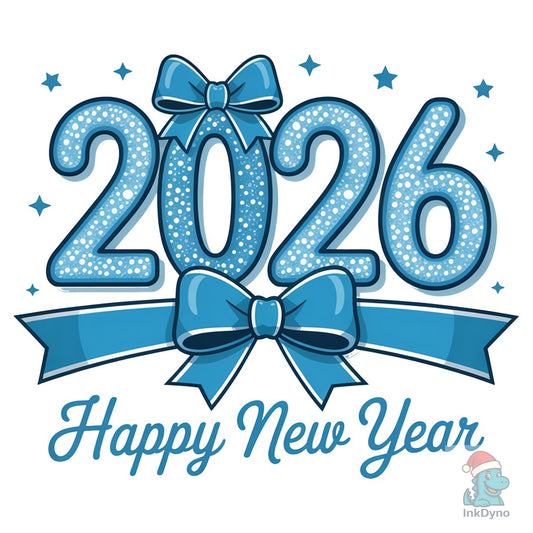Happy New Year 2026 Blue New Year - DTF Transfer