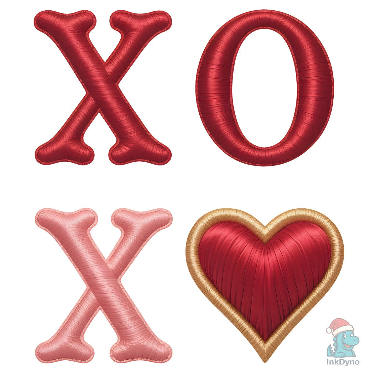 XO Valentine Satin Embroidery Style