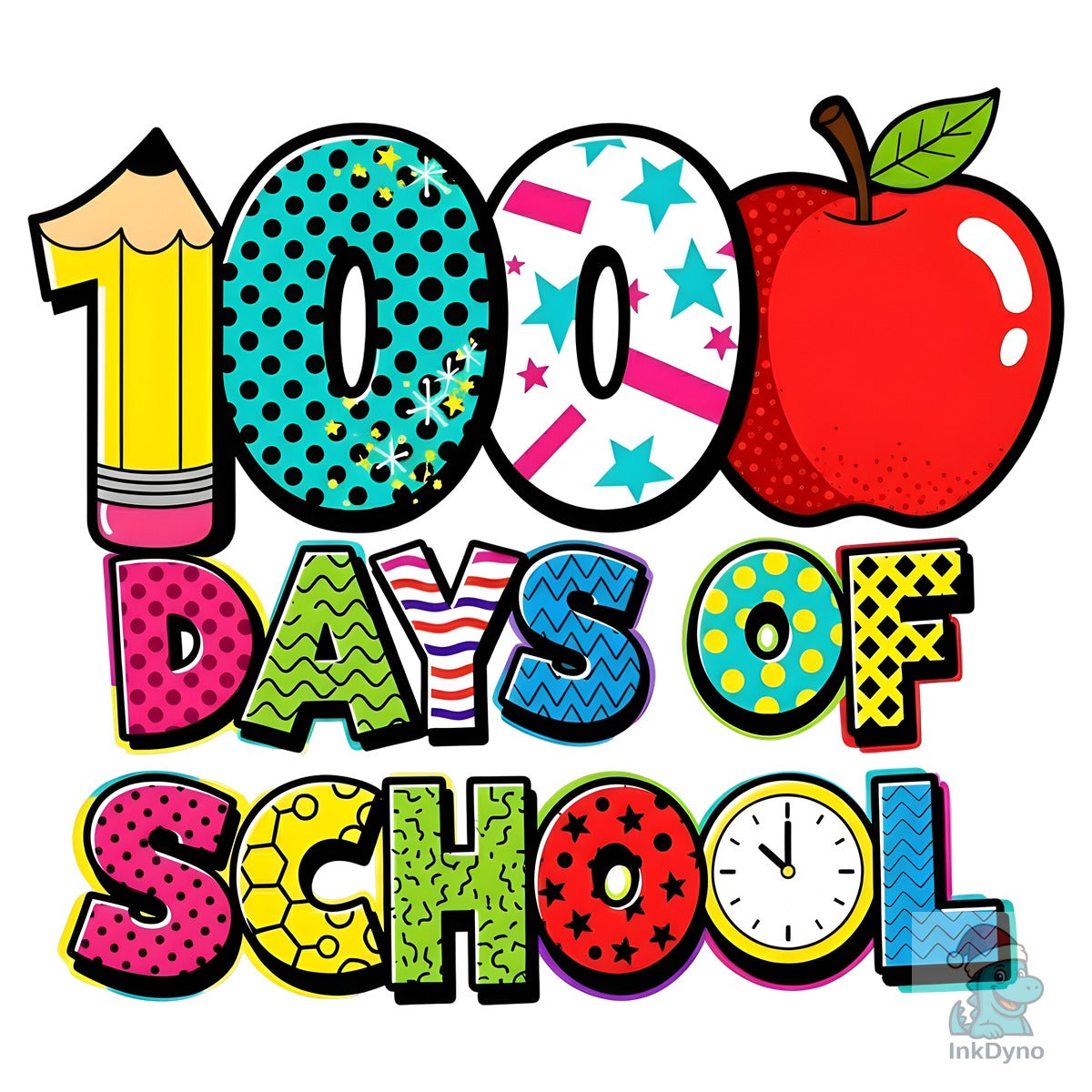 Bright Apple 100 Days of School