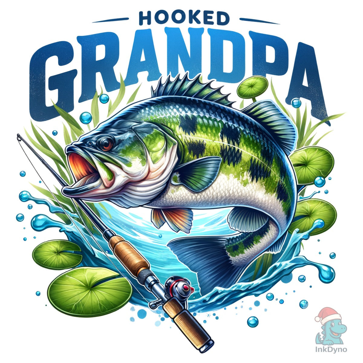 Funny Hooked Grandpa Fishing