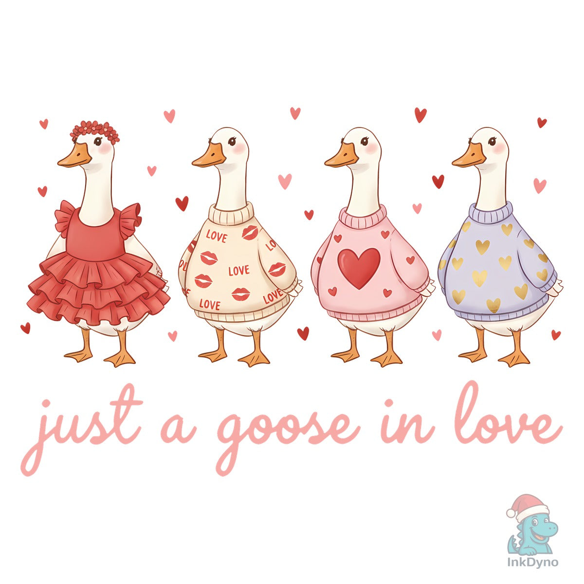 Cute Valentine Goose
