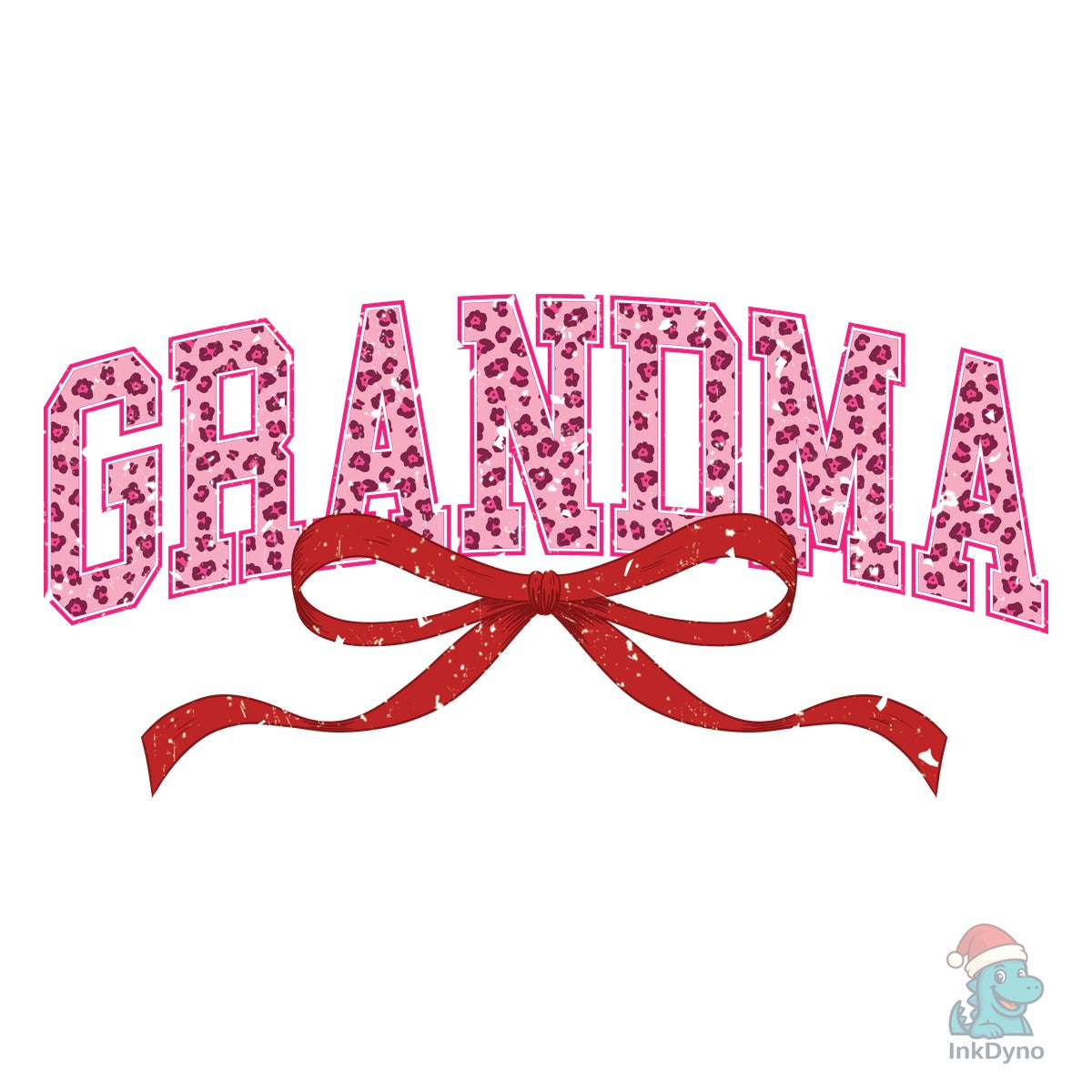 Grandma Valentine Day Leopard Bow