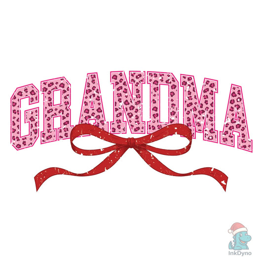 Grandma Valentine Day Leopard Bow - DTF Transfer