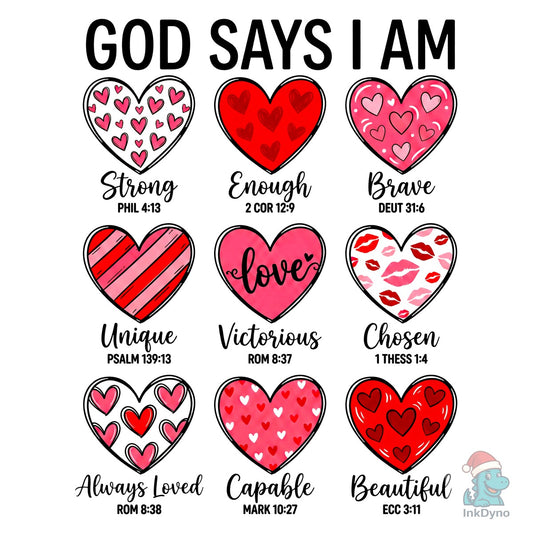 Inspirational God Says I Am Bible - DTF Transfer
