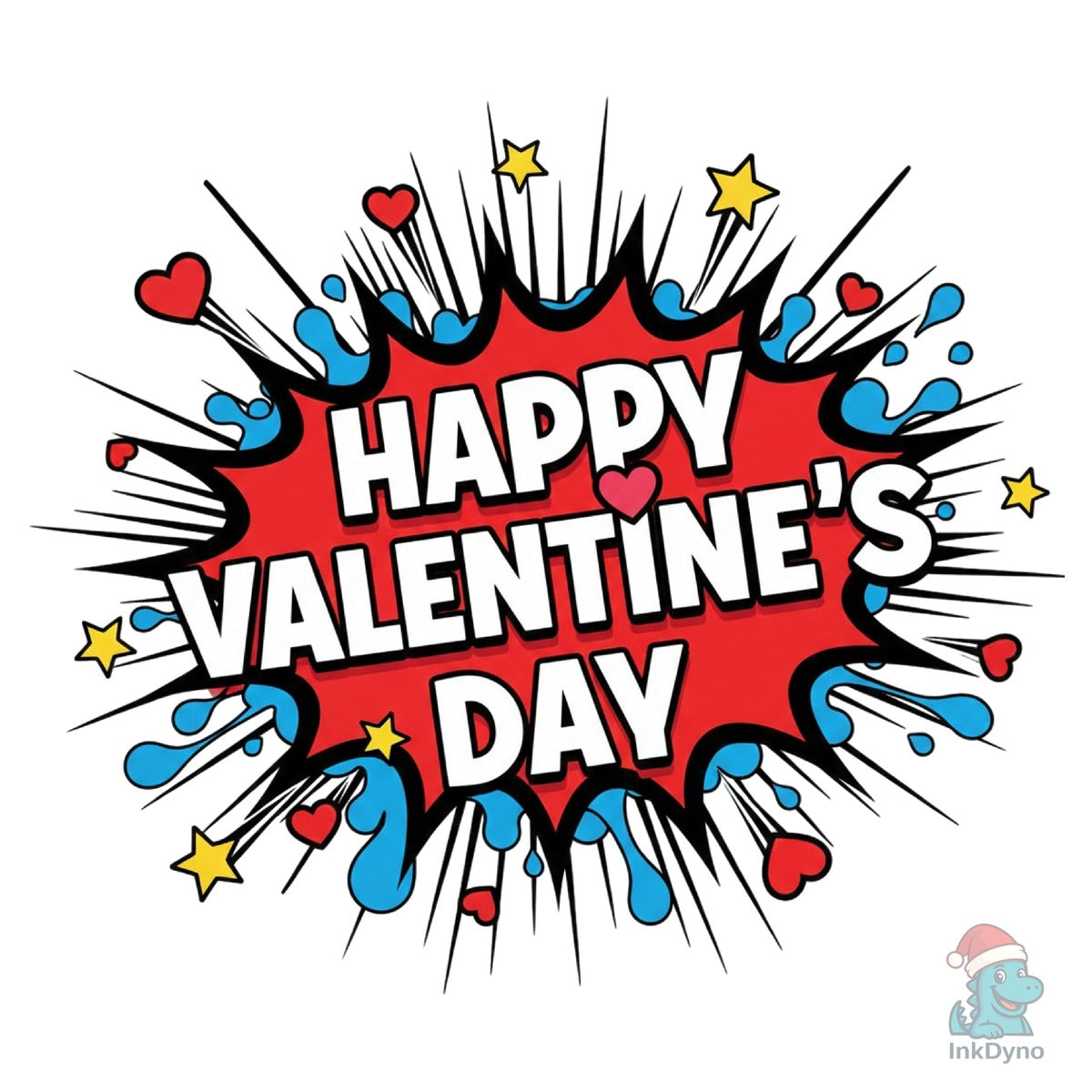 Comic Style Happy Valentine's Day Design