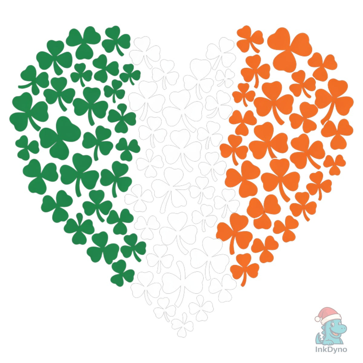 Irish Flag Heart Shamrock