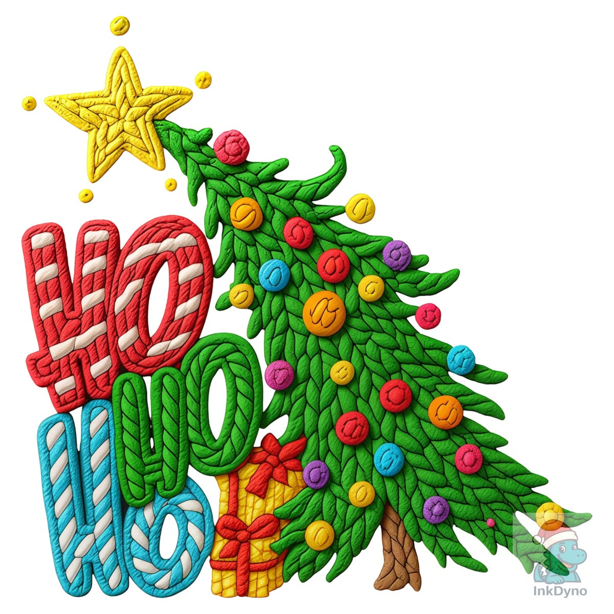 Yarn Crochet HoHoHo Christmas Tree