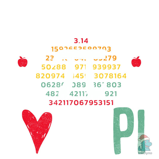 Math Teacher Rainbow Love Pi Day - DTF Transfer
