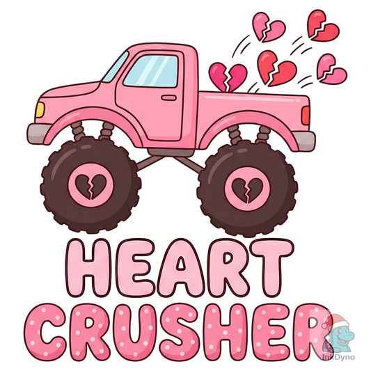 Valentine Heart Crusher Monster Truck - DTF Transfer
