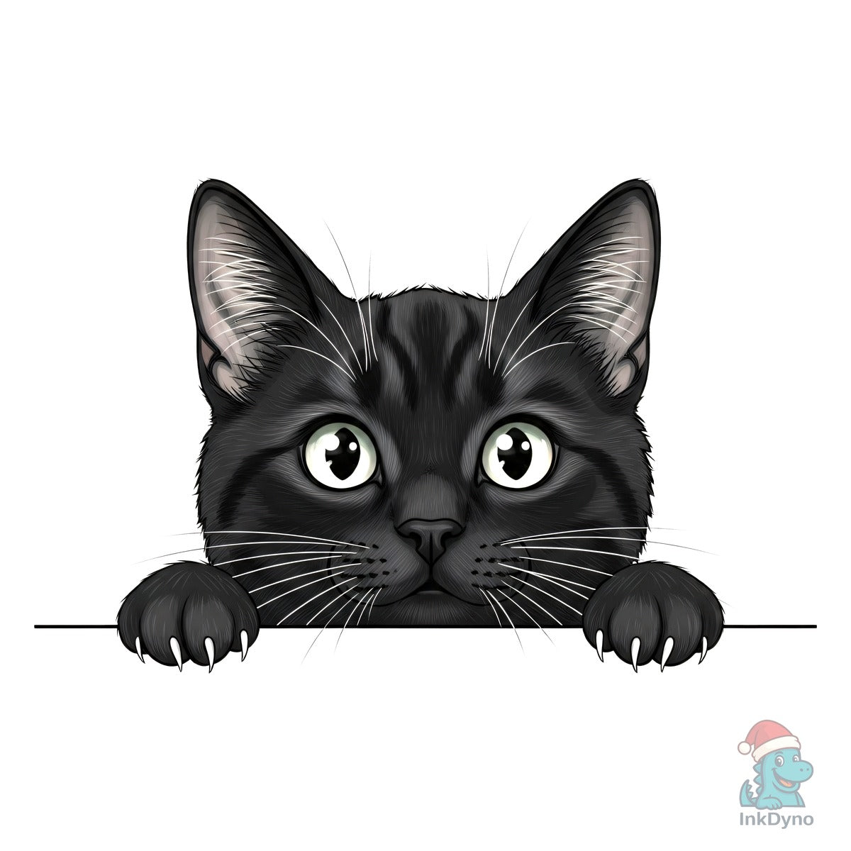 Black Cat Peeking Cartoon