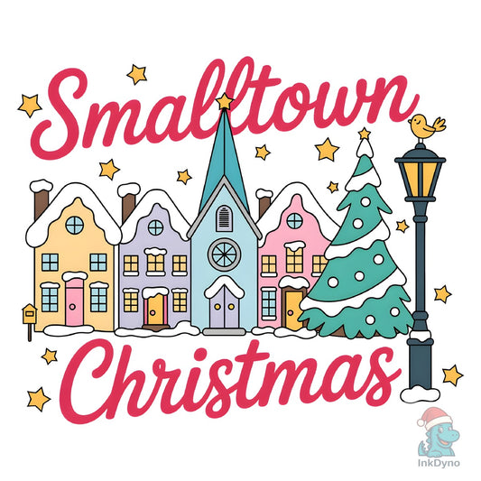Small Town Christmas Pink Christmas - DTF Transfer