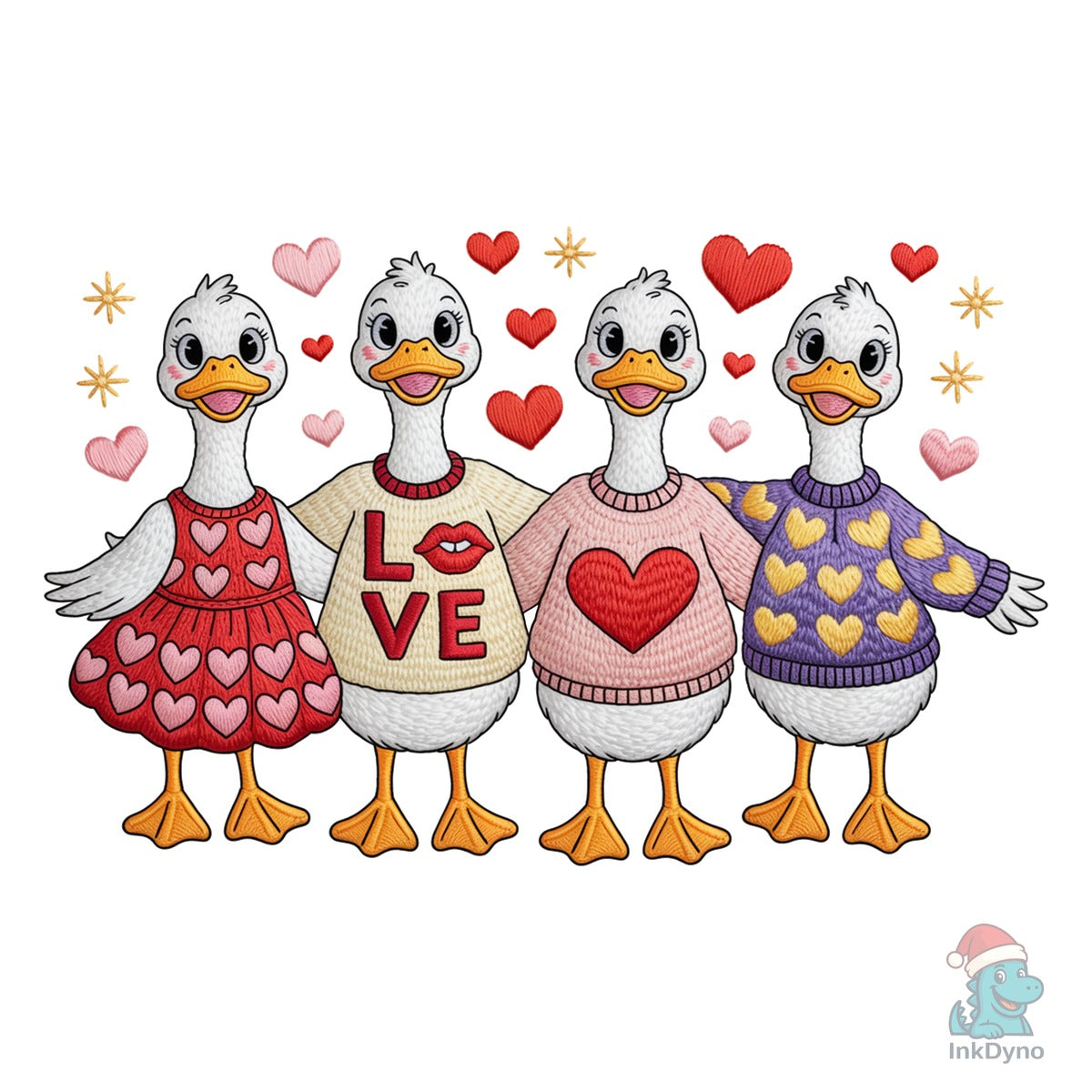 Valentine Faux Stitch Goose