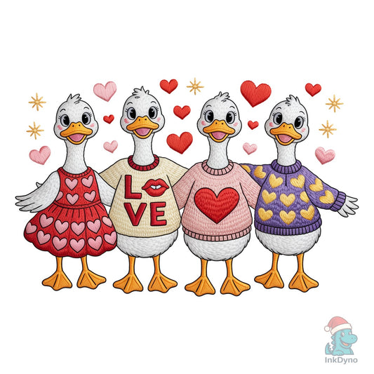 Valentine Faux Stitch Goose - DTF Transfer