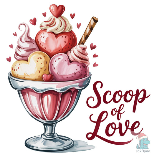 Valentine Ice Cream Heart Dessert - DTF Transfer