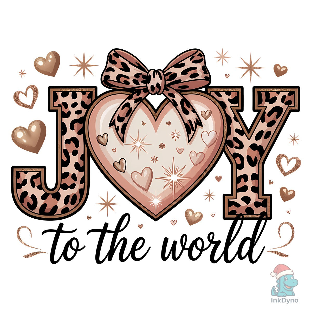 Joy to the World Leopard Print Heart