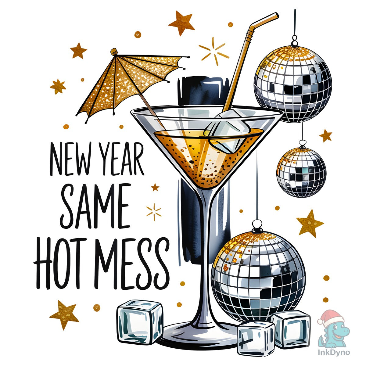 Alcohol New Year Party Hot Mess