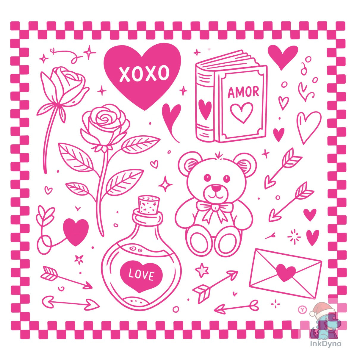 Book Lover Valentine Doodles