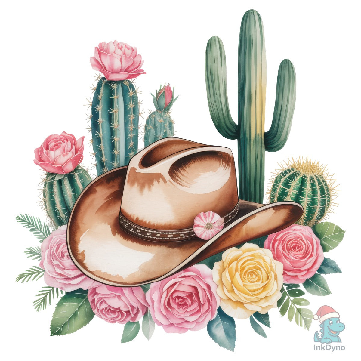 Cowgirl Hat Cactus Flowers