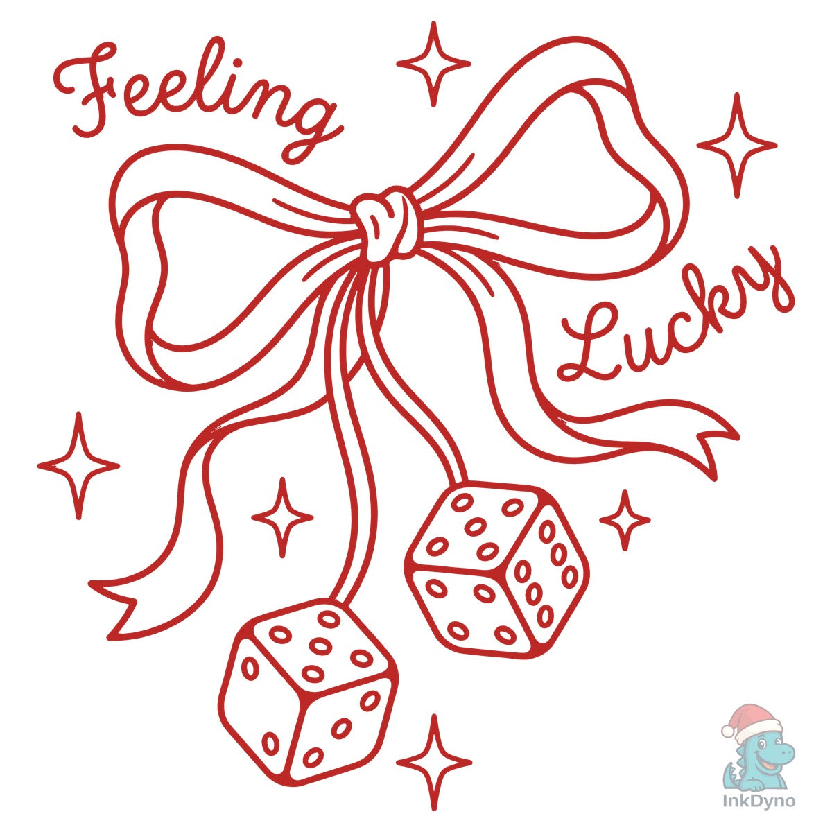 Feeling Lucky Dice Bow Valentine Day