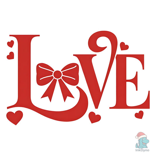 Love Coquette Valentine's Day Bow - DTF Transfer