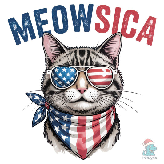Meowsica America Patriotic Cat - DTF Transfer
