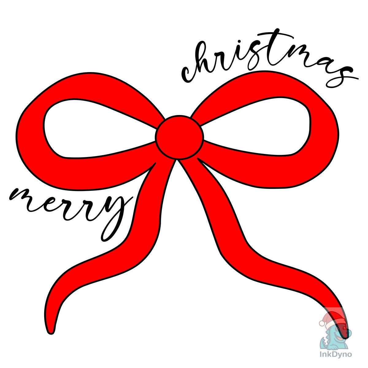 Merry Christmas Red Coquette Bow