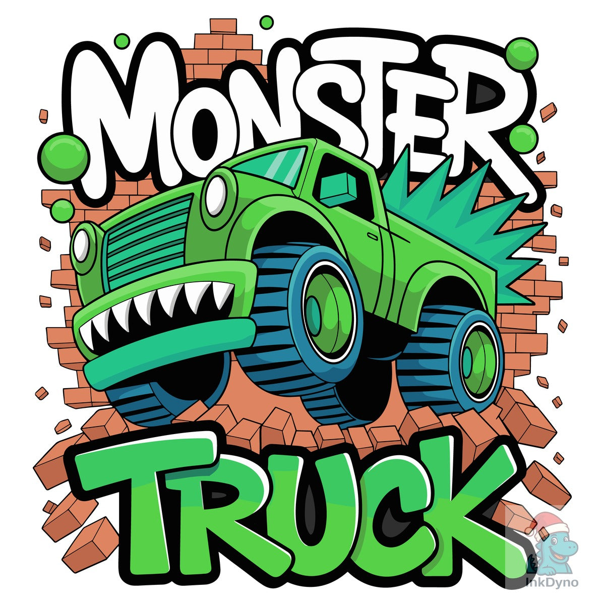 ⭐🚗Monster Truck Cartoon Kids T-Shirt⭐🚗