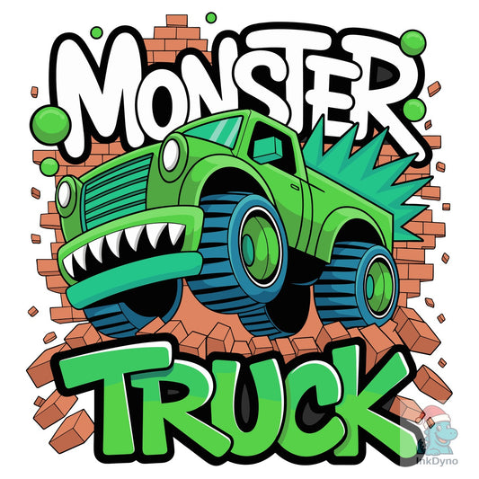 ⭐🚗Monster Truck Cartoon Kids T-Shirt⭐🚗 - DTF Transfer