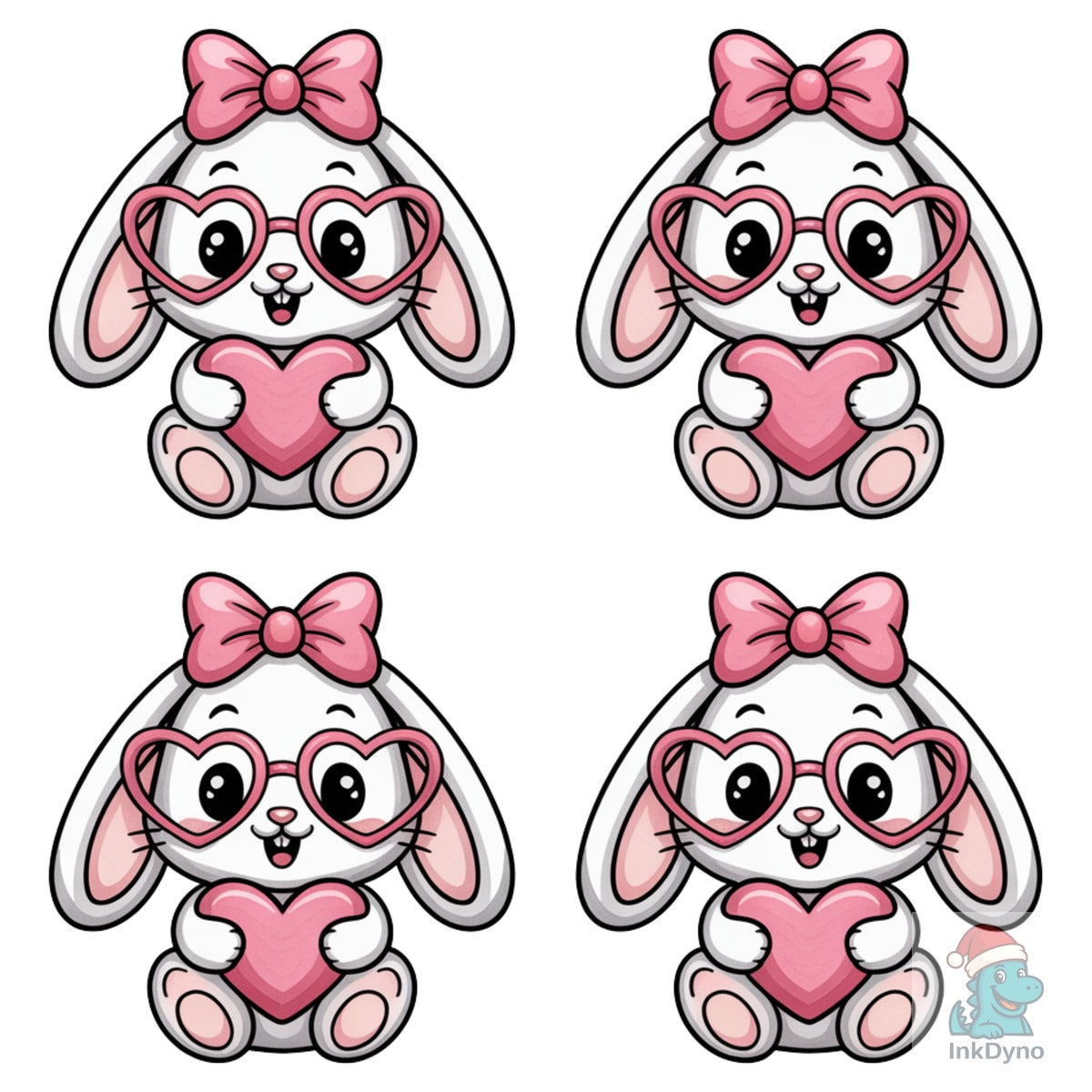 Cute Bunny Heart Easter Day