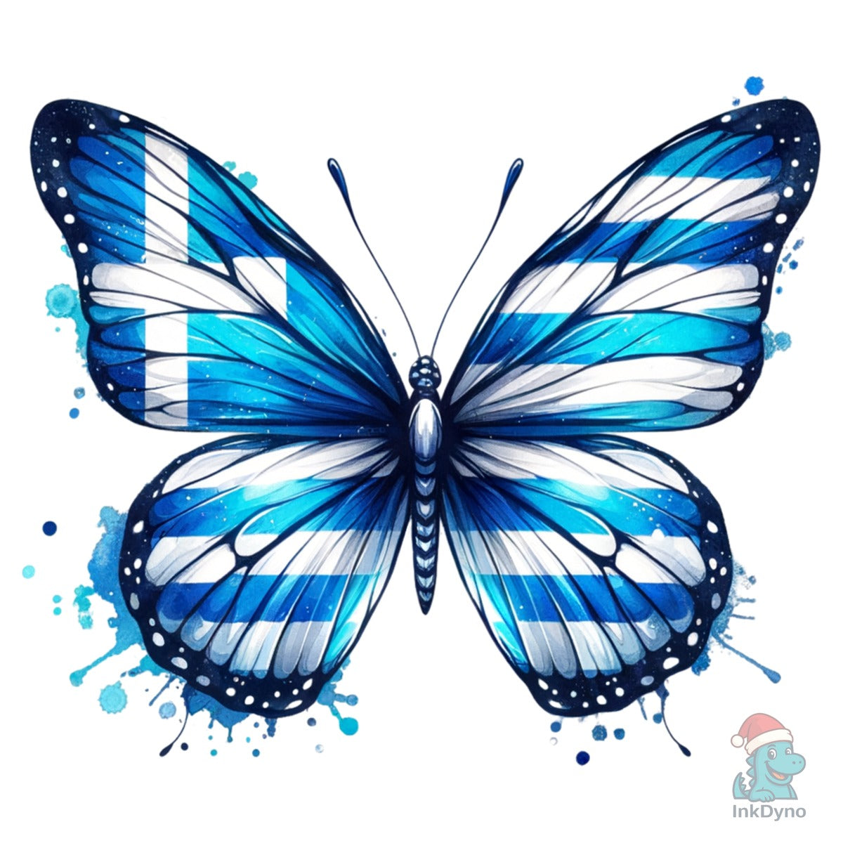 Greek Flag Greece Butterfly